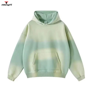 Diseño personalizado Regular Fit Street ácido lavado bordado pulóver Sudadera con capucha hombres invierno manga larga 100% algodón polar humedad - Product Image 5