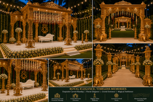 Mandap Portátil de Diseño Elegante para Bodas, con Base Cuadrada Tradicional con Forma de Elefante, Mandap de Madera para Bodas Hindúes, Instalación al Aire Libre - Product Image 6