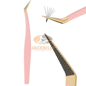 Accessoires de cils de haute qualité en acier inoxydable pointu ensemble de pincettes antistatiques de précision pour cils de bricolage professionnels - Product Image 1