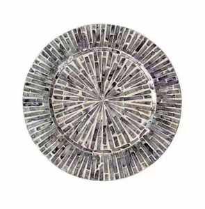 Plateau de service décoratif en os incrusté de qualité supérieure, bleu clair, pour la décoration de la maison, articles de cuisine, en provenance d'Inde par HANNAN HANDICRAFT - Product Image 2