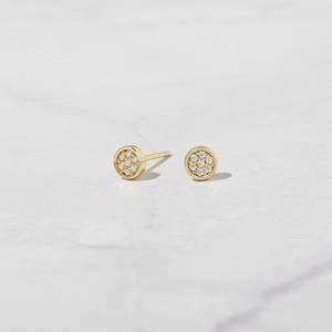 Pendientes de Plata de Ley 925 con Circonita Cúbica en Forma de Círculo, Chapados en Oro, para Bodas y Fiestas de Ramadán - Product Image 2