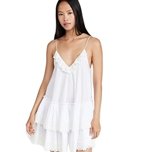 Vestidos cortos sexys blancos para niñas, minivestido de encaje de diseñador explosivo sin mangas - Product Image 1