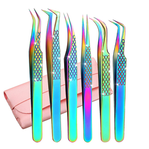 แหนบต่อขนตา,แหนบไทเทเนียมปลายแหลม90องศารัสเซียปรับปริมาณได้หลายสี - Product Image 4