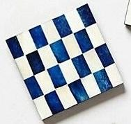 Juego de 4 Posavasos de Nogal con Incrustaciones de Hueso Blanco y Azul Hechos a Mano con Diseño Simple para Decoración del Hogar de Lujo y Regalos - Product Image 2