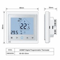 Thermostat numérique programmable WIFI pour ventilo-convecteur Telin/OEM AC603F 220V/24V, économie d'énergie, ignifuge, PC+ABS, carré