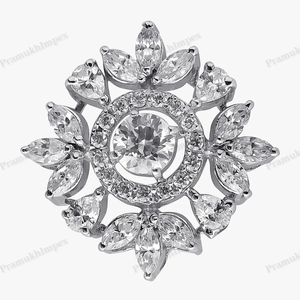 Elegante Collar de Lujo Vintage con Diseño de Hoja de Girasol de Moissanita, Collar de Moda con Engaste Pavé Hecho a Mano de Alta Calidad - Product Image 5