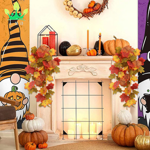 4 confezioni di foglie autunnali appese alla parete piante artificiali appese foglie d'acero viti piante autunnali ringraziamento foglie di acero ghirlande decoro - Product Image 4