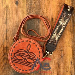 Nouvelle main usiné daim cuir Cowboy point Mini cantine sac à main bracelet Western en cuir véritable bandoulière porte-monnaie pour les femmes - Product Image 1