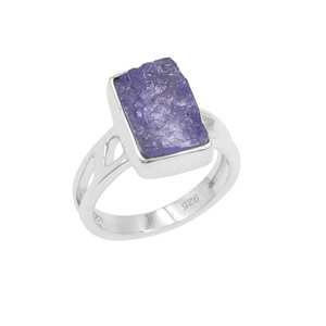 Tanzanite Sterling Silver Ring Genuine Gemstone Birthstone Ring for Her Handmade December Gift Jewelry - Product Image 3