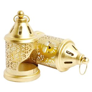 Linterna decorativa colgante de velas para patios exteriores, jardines o espacios interiores con iluminación ambiental de estilo marroquí - Product Image 4