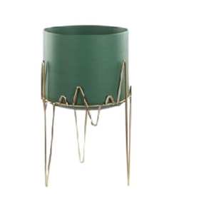 Vente chaude Fer Métal Pliant Jardinière Or Et Vert Couleur Design Moderne Pots De Fleurs Et Jardinières Pour Salon Décor - Product Image 1