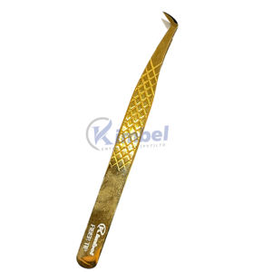 Pince à épiler d'extension de cils en acier inoxydable finition argentée de marque privée pointe pointue usage professionnel précision Durable 120mm - Product Image 2