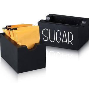 Organizador de Bolsas de Azúcar de Madera de Pino Pintado Ecológico, Caja de Almacenamiento para Cafeterías/Teterías de Alta Calidad - Product Image 1