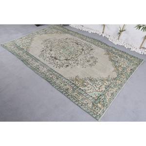 Alfombra turca Vintage área grande 5,4 X 8.6ft forro de látex de lana verde Patchwork para adolescentes estilo Rectangular-modelo 'habitación' - Product Image 2