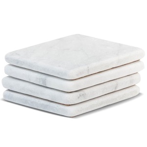 Dessous de verre en marbre de luxe fait à la main rond en marbre naturel forme carrée et taille personnalisée prix bon marché - Product Image 1