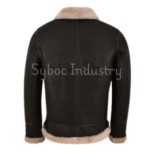 Veste en cuir marron en peau de mouton véritable pour hommes Parkas veste nouvelle grande taille hiver chaud fourrure veste personnalisée - Product Image 4