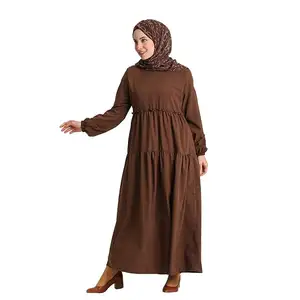 最新阿巴亚设计批发穆斯林服装阿巴亚伊斯兰服装女性加大码连衣裙