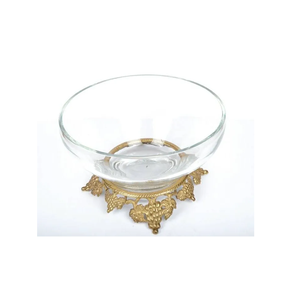 Soporte de cuenco de latón macizo de forma redonda Cuenco para servir frutas secas de alta calidad con soporte de diseño único al costo más bajo - Product Image 5
