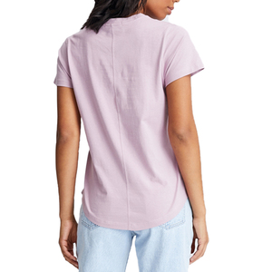 เสื้อยืดแขนสั้นผ้าฝ้าย 100% แบบเรียบ พิมพ์โลโก้ได้ตามต้องการ คอกลม เสื้อยืดผู้หญิงสำหรับฤดูร้อน - Product Image 3