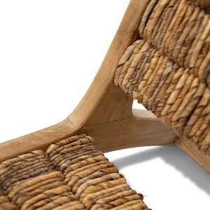 Sillón de Exterior Tejido a Mano con Abacá, Madera de Teca Fina Lijada, Asiento Bajo, Silla Decorativa para Hotel, Apartamento, Villa, Balcón - Product Image 4
