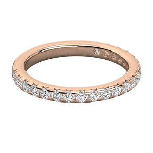 แหวนทองคำ 10K สำหรับผู้หญิง ดีไซน์ Eternity Band ประดับเพชร VS Clarity ทรง Princess Cut เพชรเลี้ยงในห้องปฏิบัติการ รับรองโดย IGI เครื่องประดับคุณภาพสูงสำหรับงานแต่งงาน - Product Image 3
