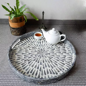 Plateaux rectangulaires artisanaux de luxe en nacre, magnifiques plateaux de Table, plateau de service haut de gamme - Product Image 4