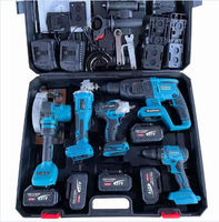 Kit combinado de herramientas eléctricas sin escobillas, 5 uds., 21V, martillo inalámbrico, taladro de impacto, amoladora angular, llave y accesorios de sierra Circular