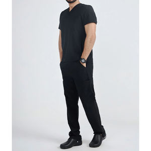 Conjuntos de fregado para hombre hechos a medida de alta calidad, uniformes de enfermera suaves y elásticos con cuello en V para uso médico y hospitalario sanitario - Product Image 4