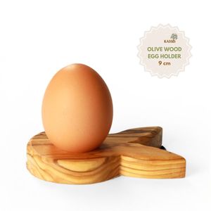 Porte-œufs de Pâques en bois d'olivier fait main, 12 cm, décoration de Pâques, support à œufs en bois, vente en gros de Bethléem - Product Image 1