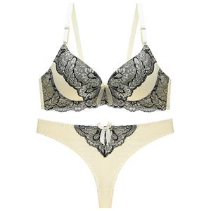 Haute qualité vente chaude Sexy femmes sans fil deux pièces papillon couleur unie sous-vêtements femmes dentelle ensemble de sous-vêtements - Product Image 1