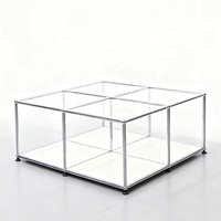 Canapé de salon modulaire de luxe en métal Table basse combinée en acier inoxydable pour la maison et l'hôtel