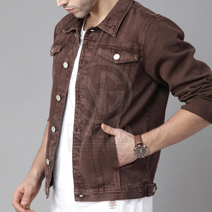 Vestes en jean pour hommes à manches longues, 100% coton, nouvelle arrivée, fabriquées en usine, logo personnalisé sur le devant, vente en gros, coupe-vent, respirantes - Product Image 2