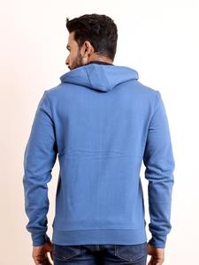 Sudadera básica Premium azul polar de manga larga con capucha ODM estilo casual con diseño de cremallera para la comodidad de invierno - Product Image 5