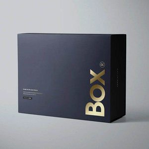 Hộp quà tặng gấp gọn bằng bìa cứng cứng cáp, in logo tùy chỉnh, màu đen, dùng để đựng quần áo, mỹ phẩm, giày dép, đóng gói dạng phẳng - Product Image 4