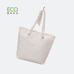 Sac de plage moyen avec poignée en corde coton biologique imprimé sérigraphié personnalisé sac de shopping en toile réutilisable écologique Hanoi - Product Image 4