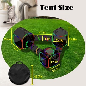 Tenda per Gatti da Esterno 6 in 1 con Tunnel, Recinto per Gatti, Castello Gioco per Animali Domestici, Casa Esterna per Gatti, Gattini e Conigli - Product Image 5