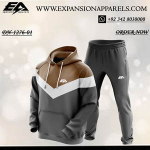 Ropa deportiva activa XL para hombre Traje para correr Joggers con logotipo personalizado con conjunto de chándal gris para entrenamiento - Product Image 5