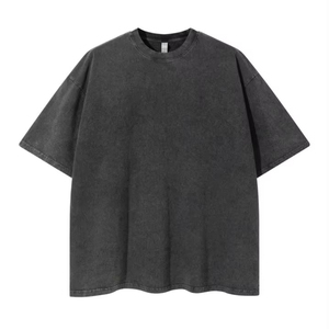 Camiseta Vintage Extra Grande para Hombre, Lavada con Logotipo Estampado, Camiseta con Lavado Ácido, Ropa Casual de Calle para Hombre - Product Image 5