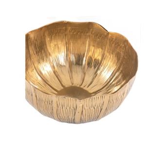 Bol à dessert et à fruits en métal poli doré Grand bol de service rond et élégant Qualité supérieure Fabriqué en Inde - Product Image 4