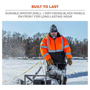 Ropa de trabajo de invierno Chaquetas de seguridad para trabajadores de poliéster transpirable con forro polar cálido y bolsillos de visibilidad nocturna - Product Image 5