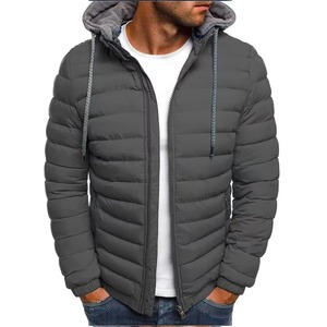Manteau matelassé pour homme Vestes en duvet à capuche pour homme Rembourrage léger Parkas d'hiver Vestes matelassées coupe-vent - Product Image 3