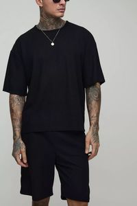 ชุดวอร์มแบบสวมหัวสำหรับผู้ชายกางเกงขาสั้นเนื้อผ้าขนาดใหญ่สำหรับผู้ชายชุดวอร์มแบบลำลองระบายอากาศได้คุณภาพระดับพรีเมียม - Product Image 3