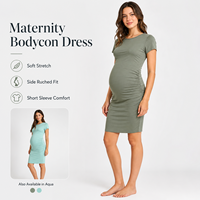 Robes de maternité tendance pour femmes avec ourlet enveloppant et fronces latérales