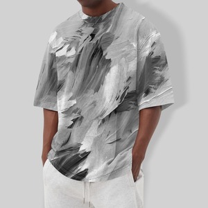 Última moda para hombre Camiseta contraste ajuste personalizado impreso ropa de calle diseño al por mayor 100% algodón estambre tela antiarrugas - Product Image 4