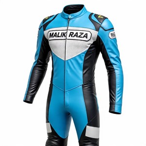 Traje de cuero de motocicleta personalizado con tamaño a medida, diseño y coloración personalizados, armadura CE, puntada triple, ajuste precurvado - Product Image 1