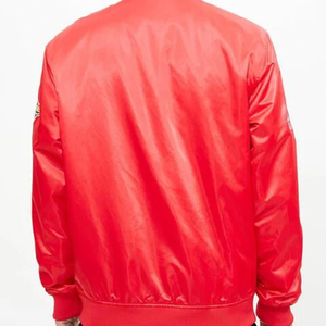 Venta superior personalizado bordado parcheado Letterman Stain Stand Collar Bomber Jacket corte perfecto invierno mejor Material ahora - Product Image 2