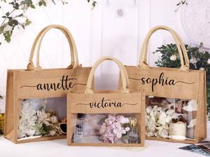 Bolsas de regalo de yute personalizables de alta calidad Bolsas reutilizables de compras al por mayor Impresión personalizada en productos textiles y de cuero - Product Image 4