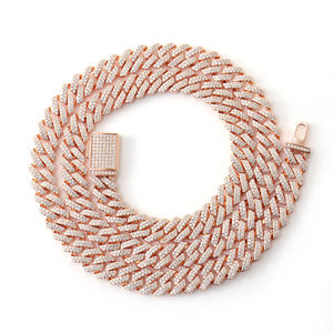 สร้อยคิวบาลิงค์แบบฝังเพชร VVS โมอิสซาไนต์สังเคราะห์ เงินแท้ 925 ชุบทอง สร้อยฮิปฮอป - Product Image 5