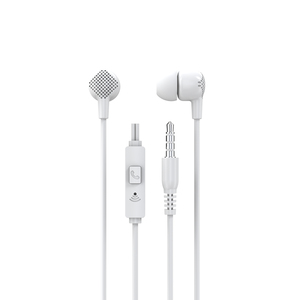 EP-263 White <b>Wired</b> Earphones & Headphones with <b>Microphone</b> Jack for Music Listening - Product Image 1