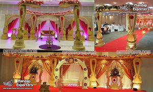 Mariage exclusif Anaya Mandap en bois London Maharani mariage piliers en bois Mandap cérémonie de mariage Mandap en bois sculpté USA - Product Image 2
